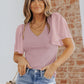 V-Neck Flutter Sleeve Top