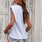 Padded Shoulder Letter Print Tank Top