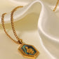 18K Gold Plated Snake Geometric Pendant Necklace