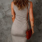 Drawstring Ruched Sleeveless Split Dress