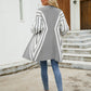 Two-Tone Open Front Fuzzy Longline Cardigan