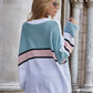 Striped Horizontal Ribbing Long Sleeve Tunic Sweater
