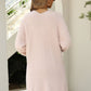 Herringbone Pattern Open Front Longline Fuzzy Cardigan