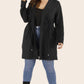 Plus Size Drawstring Waist Hooded Cardigan with Pockets