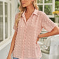 Swiss Dot Collar Short Sleeve Shirt
