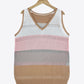 Striped Openwork V-Neck Knit Tank