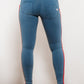 Side Stripe Contrast Buttoned Skinny Jeans