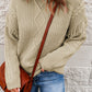 Fringe Detail Mixed Knit Sweater