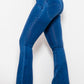 High Waist Zip Detail  Flare Long Jeans