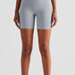 High-Rise Elastic Waistband Biker Shorts