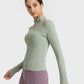 Half Zip Thumbhole Sleeve Sports Top