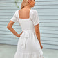 Tied Ruffle Hem Smocked Reversible Dress