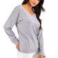 V-Neck Drop Shoulder Open Back Sweatshirt