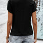 Strappy V-Neck Eyelet Top
