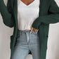 Ribbed Open Front Hooded Cardigan with Pockets