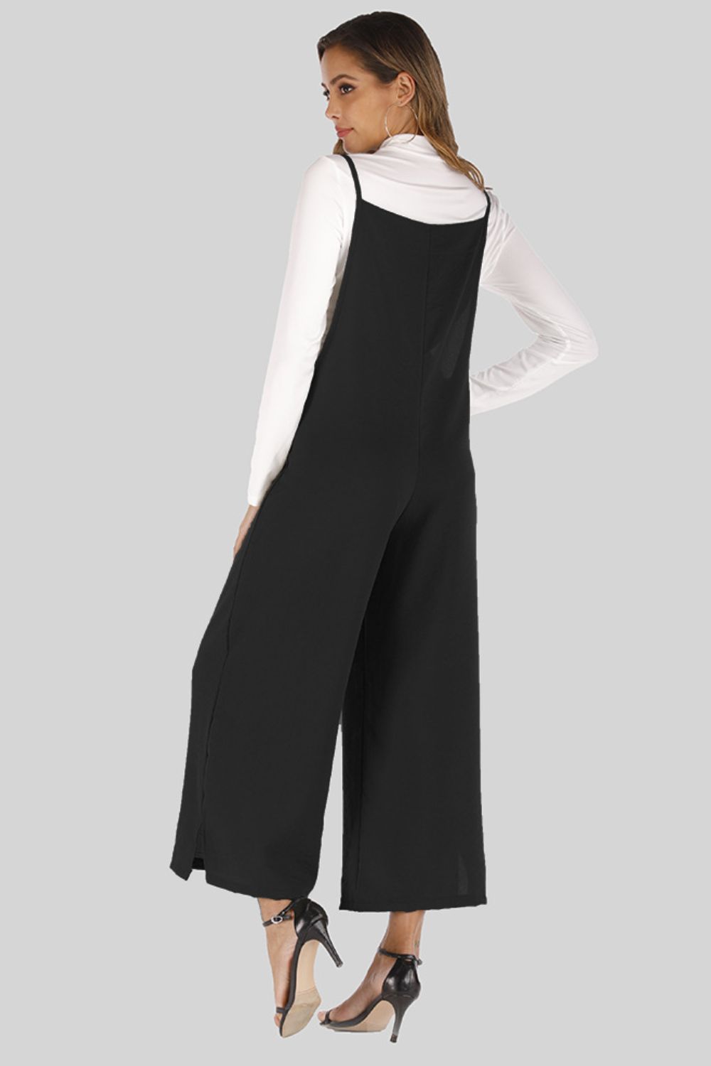 Full Size Cropped Wide Leg Overalls with Pockets