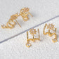 18K Gold Plated Flower Zircon Earrings