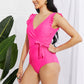 Marina West Swim Full Size Float On Ruffle Faux Wrap One-Piece in Pink