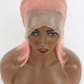 12" 165g Lace Front Wigs Human Hair in Rose Pink 150% Density