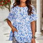 Printed Round Neck Tiered Top