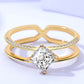 Moissanite 18K Gold-Plated Double-Layered Ring