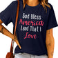 Slogan Graphic Round Neck Cuffed Tee Shirt