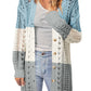 Openwork Ribbed Cuff Longline Cardigan