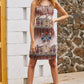Printed Tie-Shoulder Cutout Dress