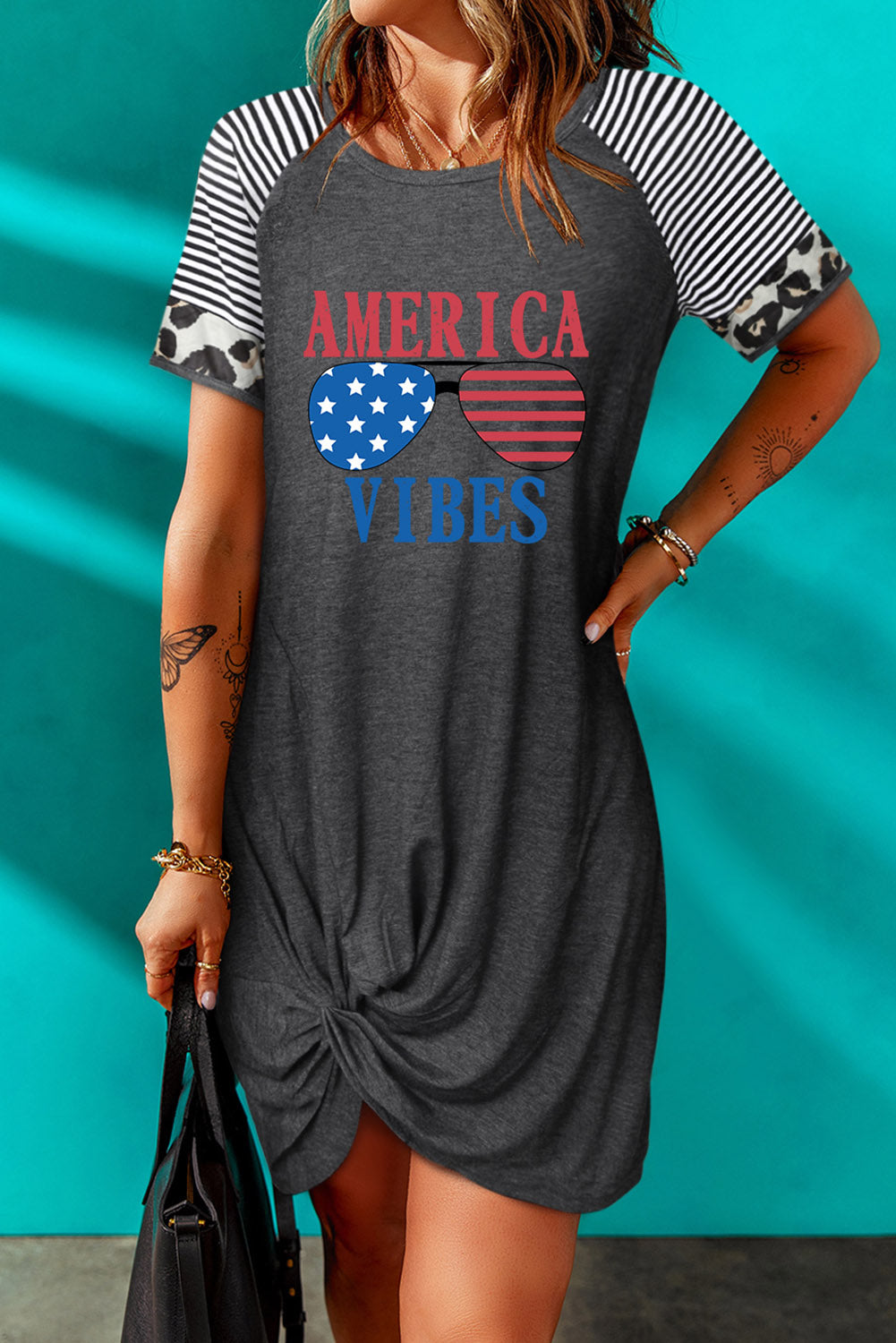 AMERICA VIBES Graphic Twisted Dress
