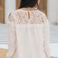 Round Neck Spliced Lace Blouse