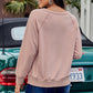 Round Neck Raglan Sleeve Exposed Seam Sweatshirt