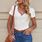 Buttoned Short Sleeve Tee Shirt