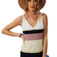 Color Block V-Neck Rib-Knit Tank