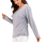 V-Neck Drop Shoulder Open Back Sweatshirt