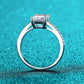 925 Sterling Silver Side Stone Moissanite Ring