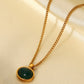 Natural Stone Geometric Pendant Necklace