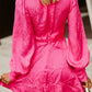 Cutout Lantern Sleeve Plunge Dress