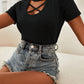 Crisscross Short Sleeve Tee Shirt
