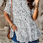 Printed Round Neck Tiered Top