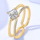 Moissanite 18K Gold-Plated Double-Layered Ring