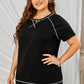 Plus Size Contrast Stitching Crewneck Tee