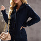 Cable-Knit Fleece Lining Button-Up Hooded Cardigan