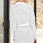 Belted Button-Front Cover-Up Shirt Dress