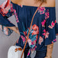 Printed Off-Shoulder Flounce Sleeve Top