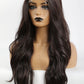 13*2" Lace Front Wigs Synthetic Long Wave 26" Heat Safe 150% Density in Brown