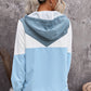 Color Block Quarter-Zip Drawstring Hoodie