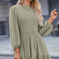 Smocked Tied Balloon Sleeve Mini Dress