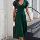 Flutter Sleeve Surplice Midi Dress
