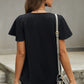 V-Neck Flutter Sleeve Blouse