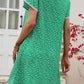Floral Pom Pom Detail Petal Sleeve Dress